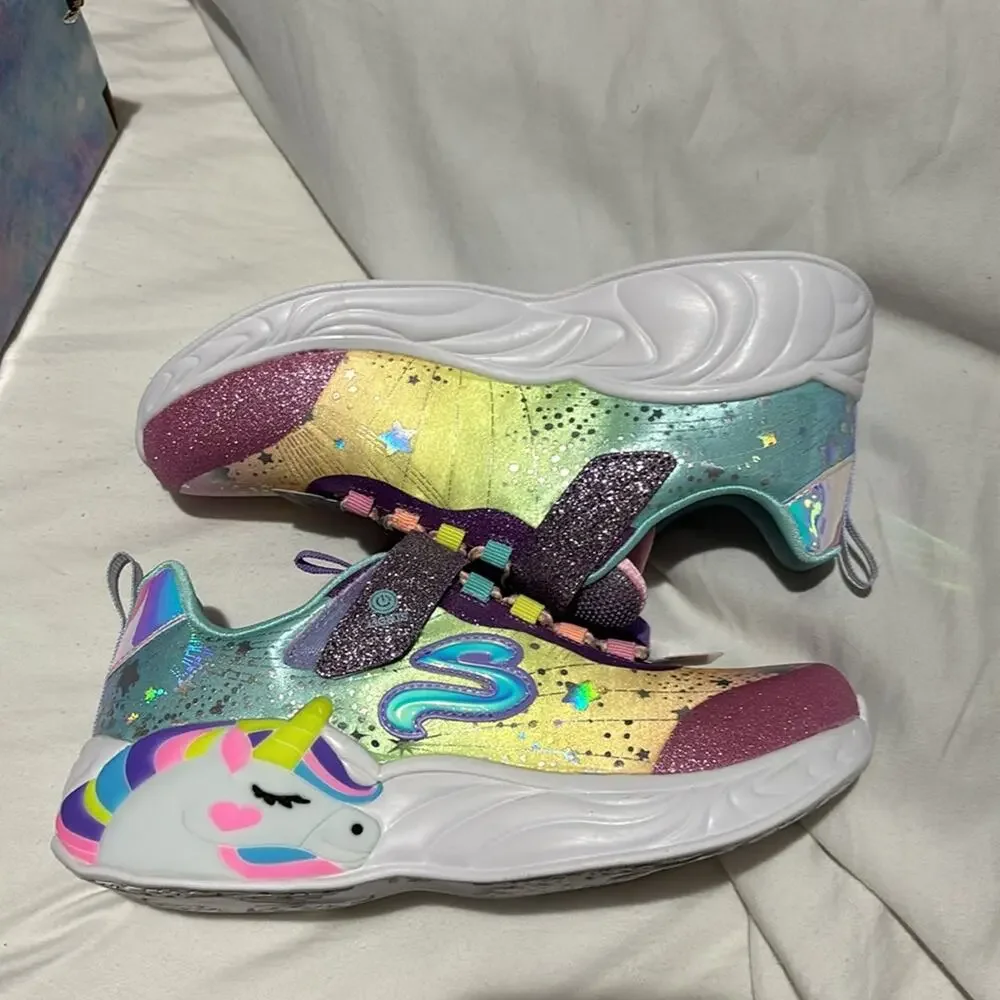 Sketchers magical collection 3 rainbow light up unicorn tennis shoe nib nwt